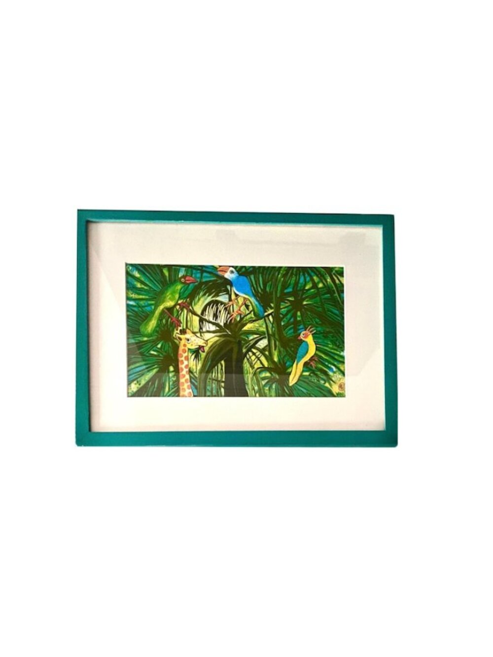 So African Art Framed Art Print of Traditional African Folklore Animal Tales NWT
